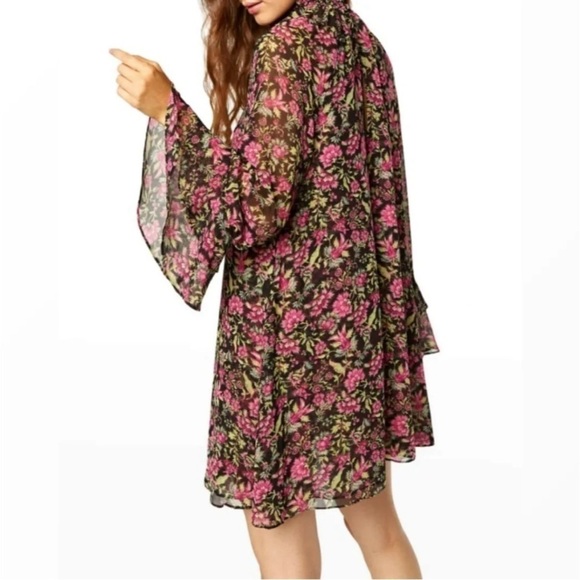 MISA Los Angeles Saint Floral Dress Belted Chiffon Mini Dress Small - Picture 3 of 17